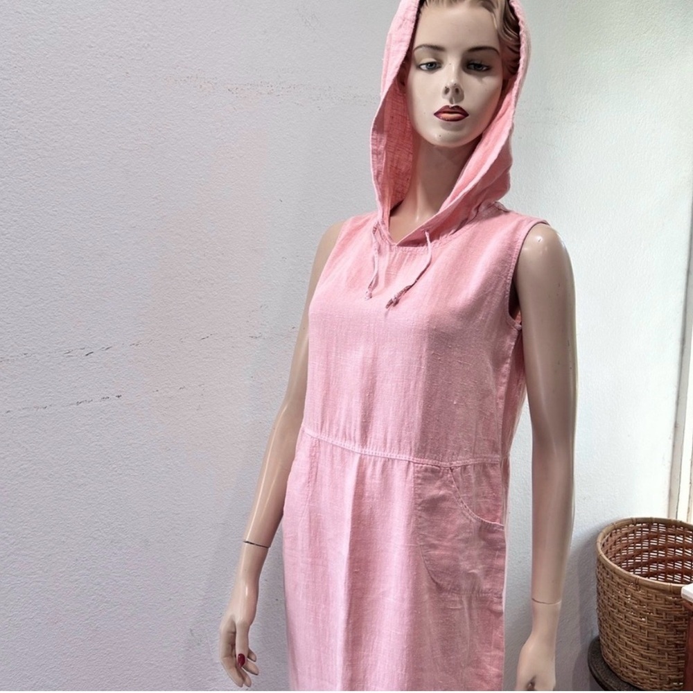 dressing clio Peach Hooded Linen Sleeveless Maxi Dress Swim Coverup Dress - Picture 15 of 16